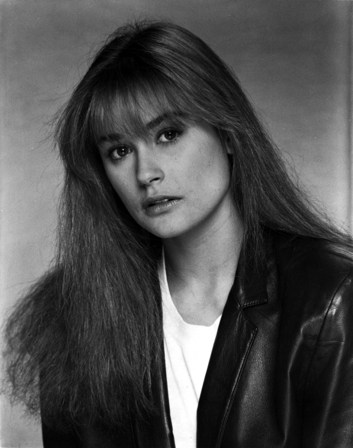 Demi Moore classic portrait photo print in black leather jacket