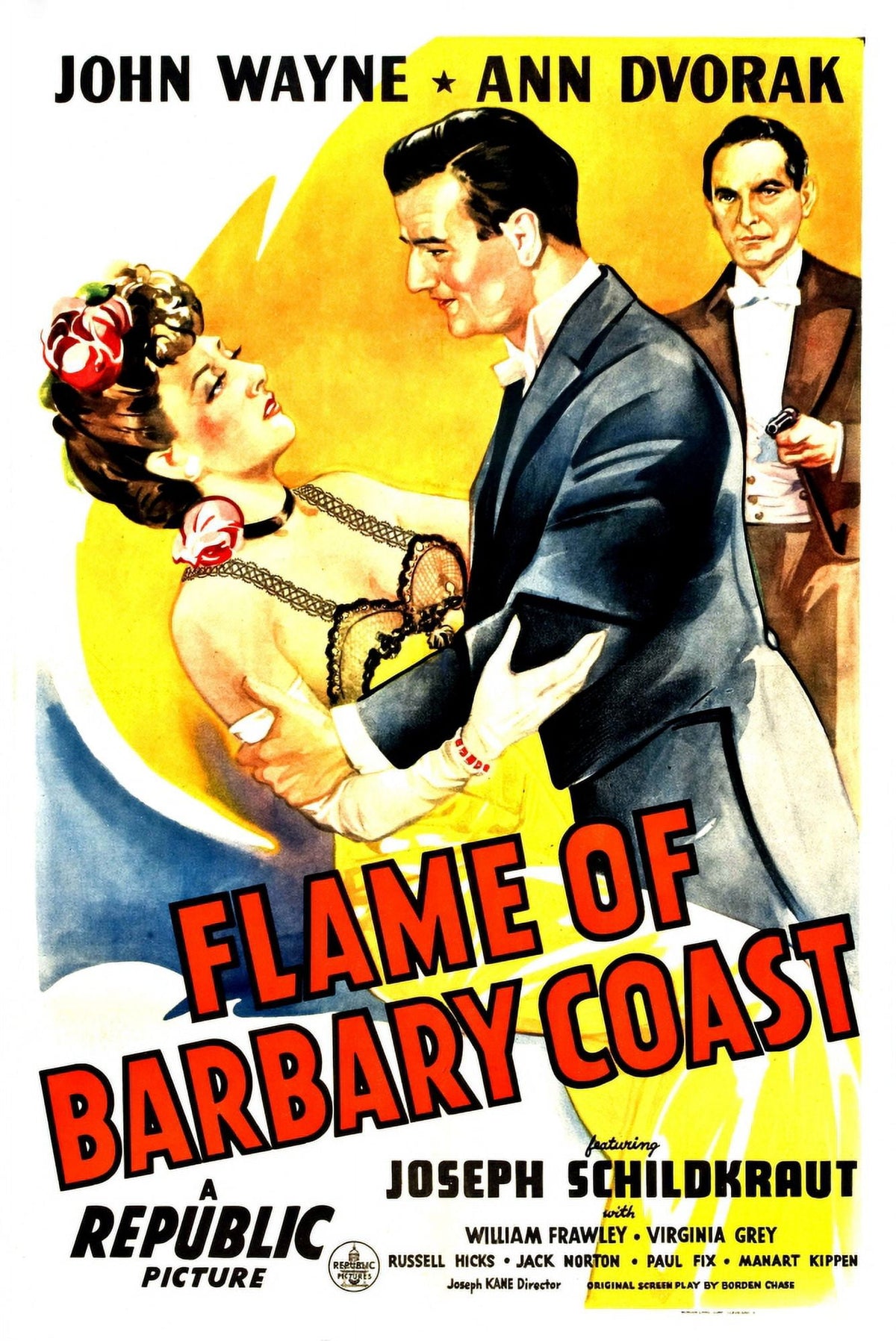 Flame of the Barbary Coast Movie Masterprint Poster featuring Ann Dvorak, John Wayne, and Joseph Schildkraut