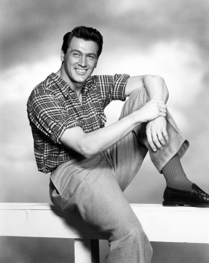 Rock Hudson 1954 photo poster print capturing classic Hollywood charm.