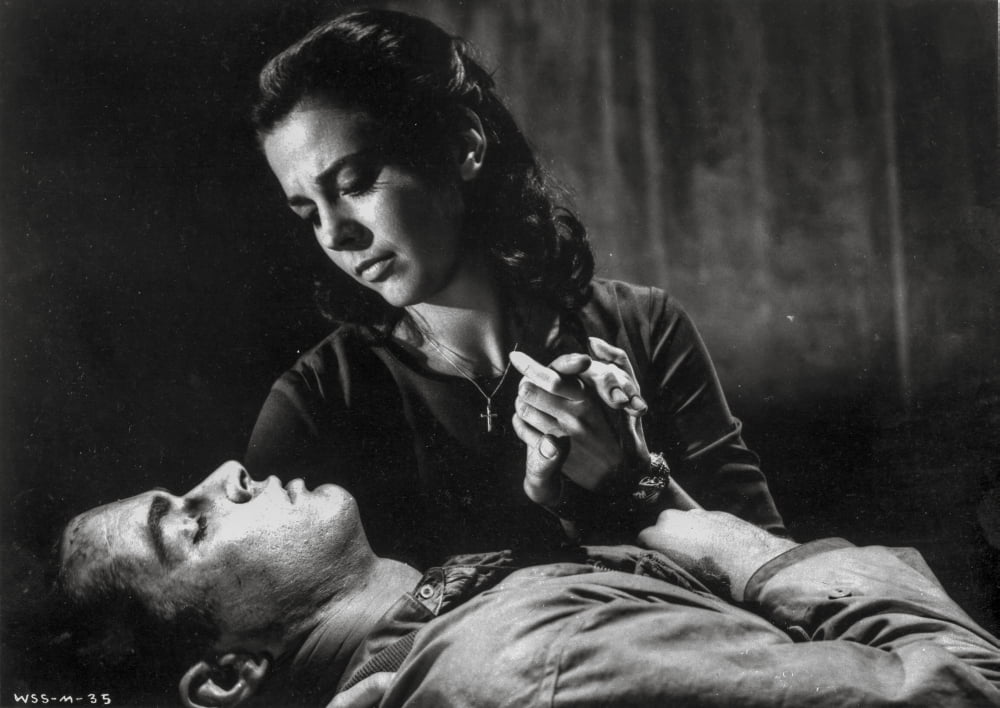West Side Story photo print of a man lying down, vibrant theatrical scene.