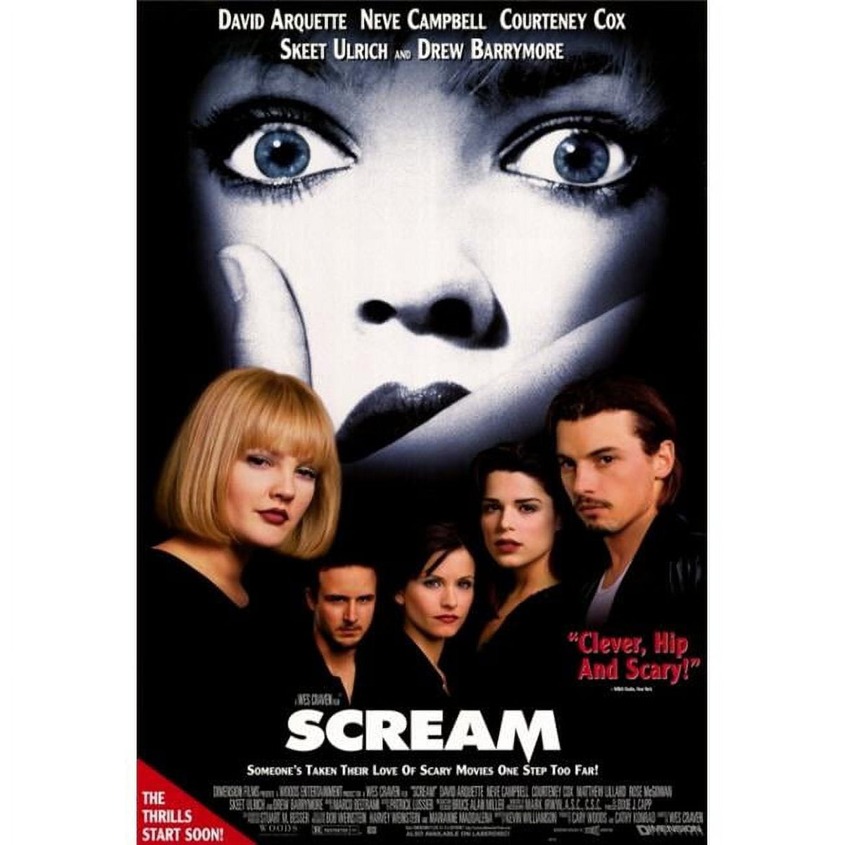 Scream movie poster print 27x40 inches, iconic horror artwork.