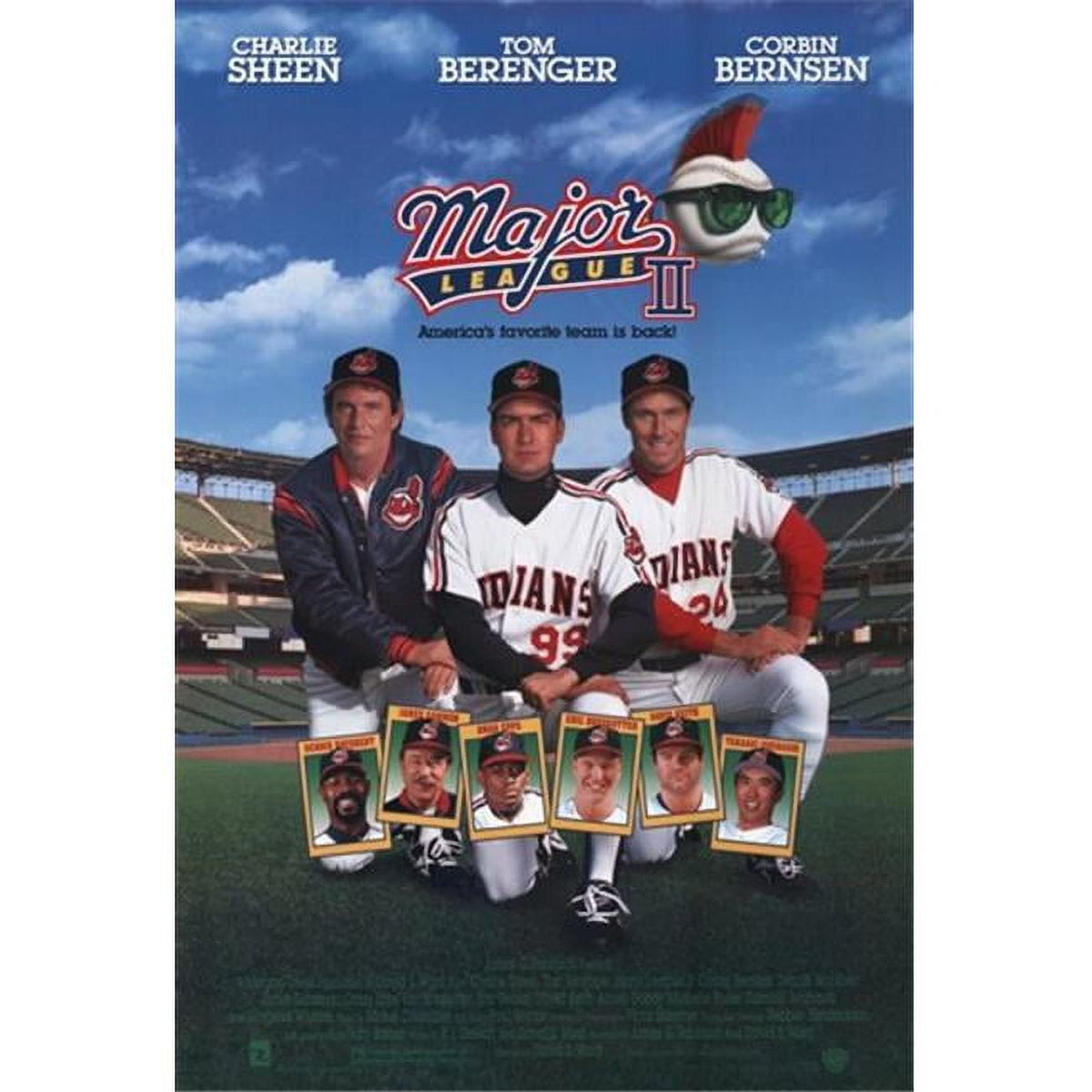 Major League 2 Movie Poster 11x17 print featuring baseball comedy.