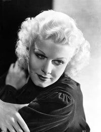 Jean Harlow posed in black pleated long sleeve shirt photo print.