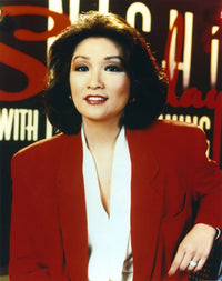 Connie Chung Portrait in Red Coat Photo Print