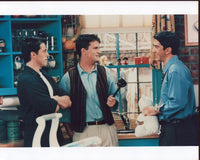 Friends TV show photo print featuring Matt LeBlanc, Matthew Perry, and David Schwimmer on set.