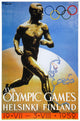 Official poster print of the 1952 Olympic Games in Helsinki, Finland.