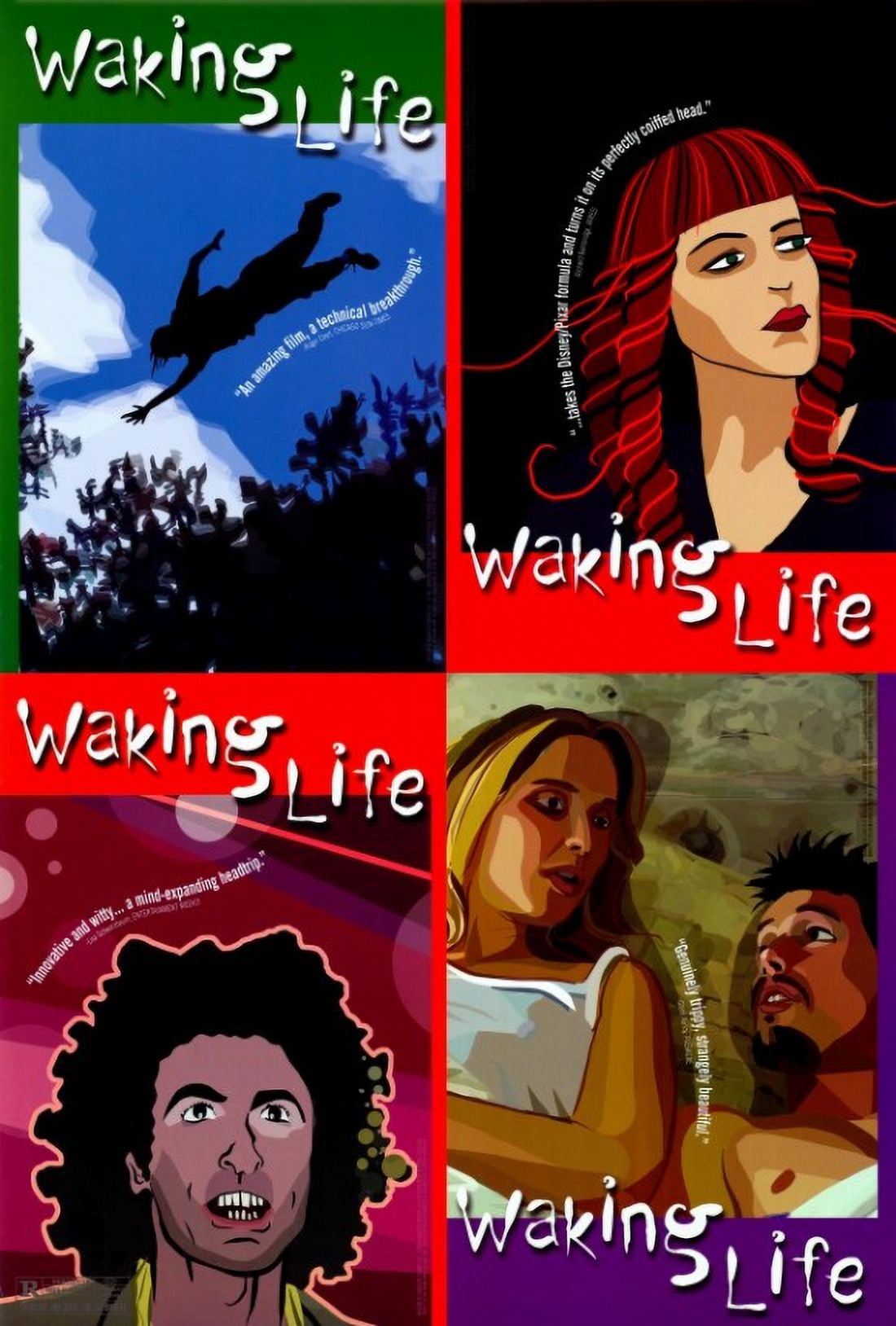 Waking Life Movie Poster Print - 27x40 size, vibrant colors, perfect for decor.