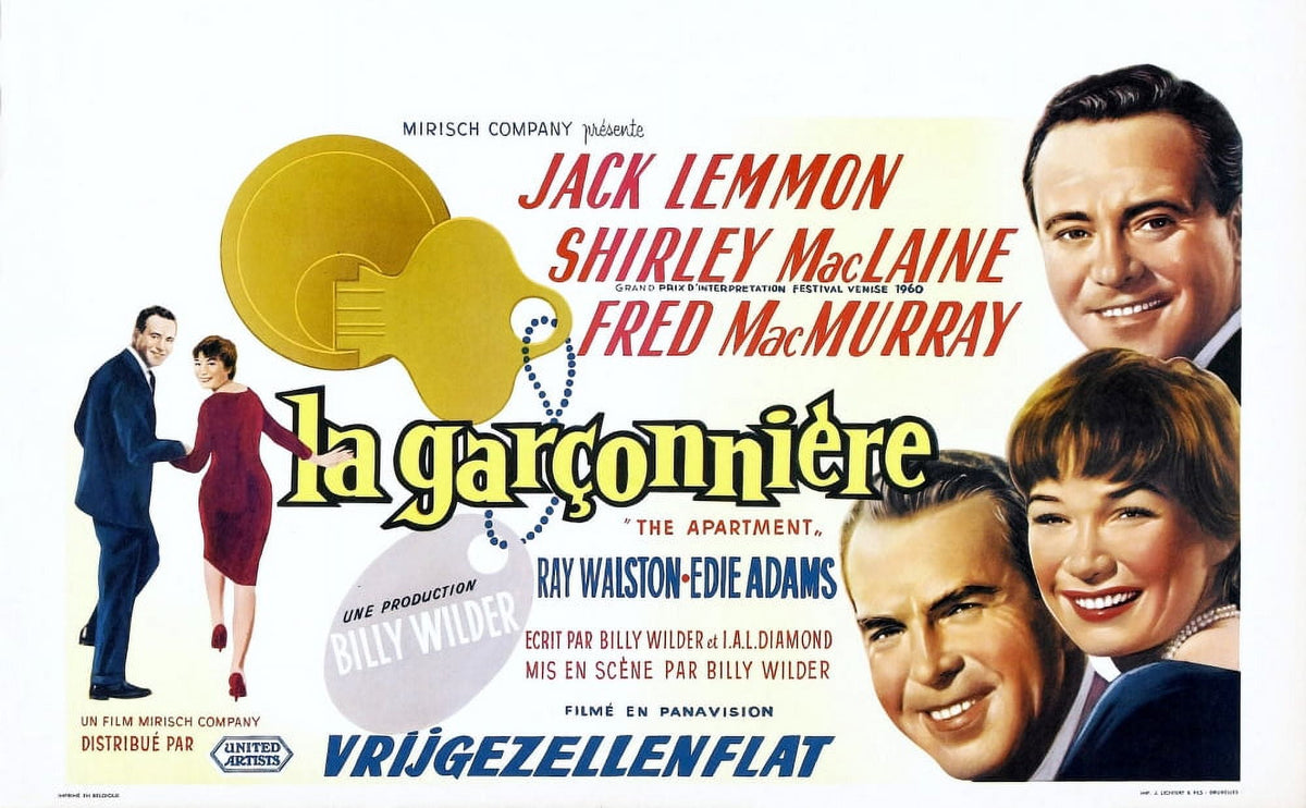 'The Apartment' movie poster featuring Jack Lemmon and Shirley Maclaine
