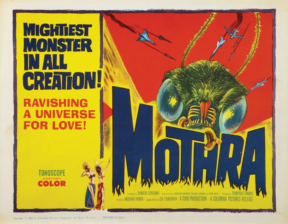 Mothra Still Poster Print showcasing the iconic kaiju from classic films.
