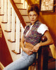 Paige Turco posed in blue jeans photo print.