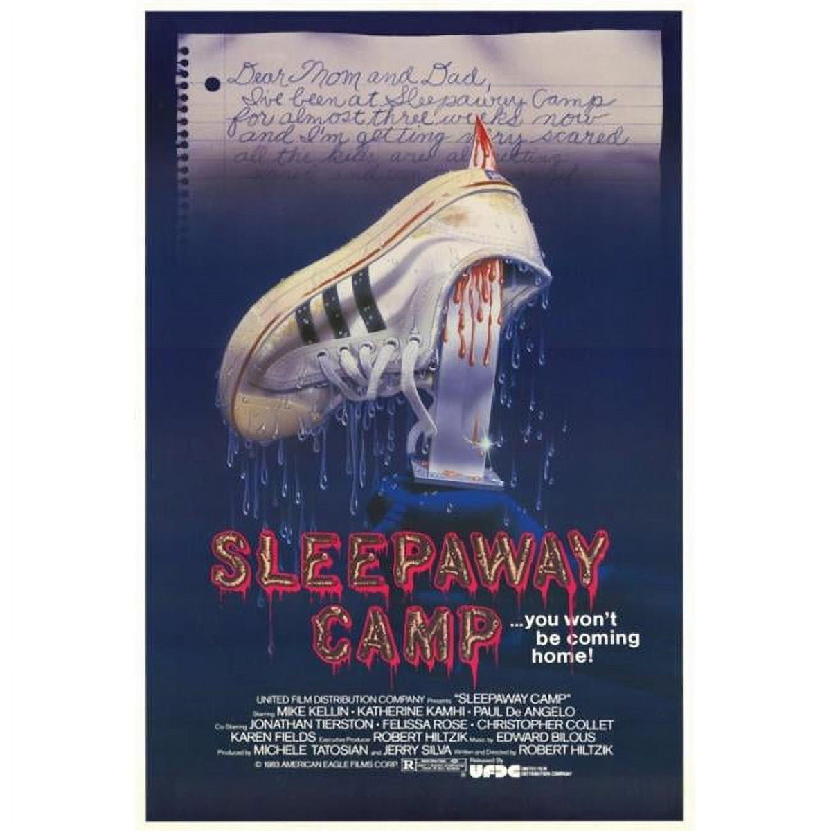 Sleepaway Camp Movie Poster Print 27x40 featuring iconic horror film imagery.