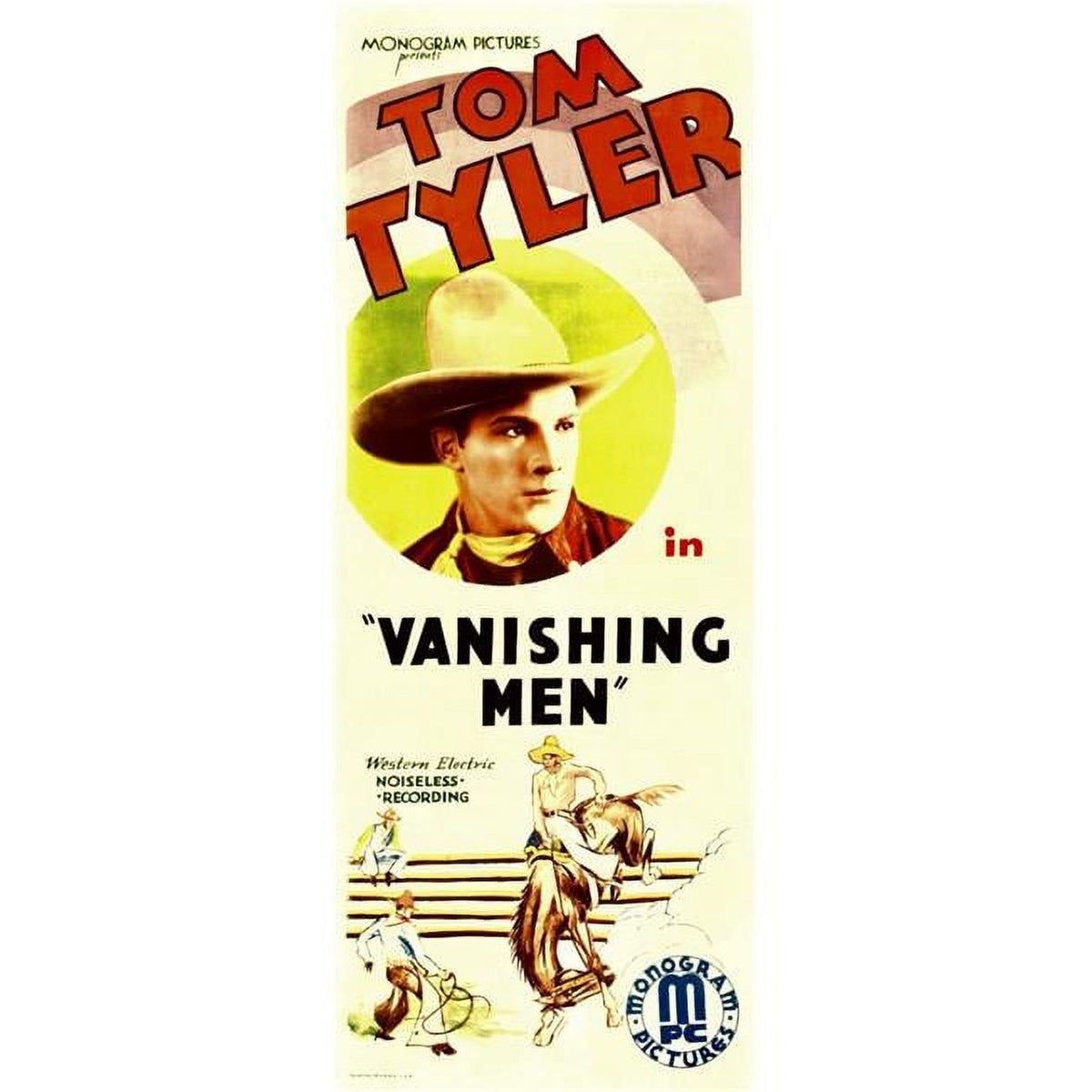 Vanishing Men movie poster print featuring Tom Tyler, 1932, available at Posterazzi.