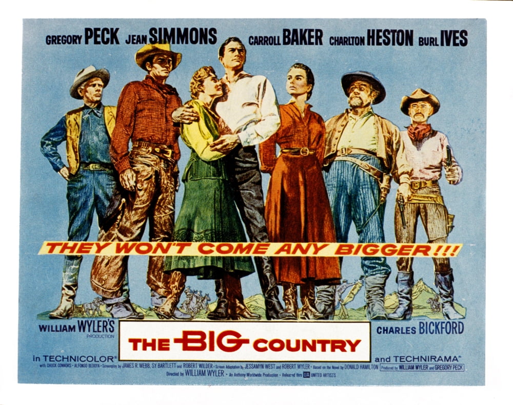 The Big Country Movie Masterprint Poster featuring Charlton Heston and Gregory Peck