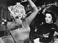 Gentlemen Prefer Blondes movie poster print showcasing vintage Hollywood glamour.