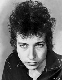 Bob Dylan black polo close-up portrait in black and white photo print