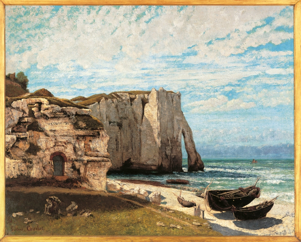 The Cliff at Etretat After The Storm Poster Print showcasing dramatic cliffs and turbulent seas.