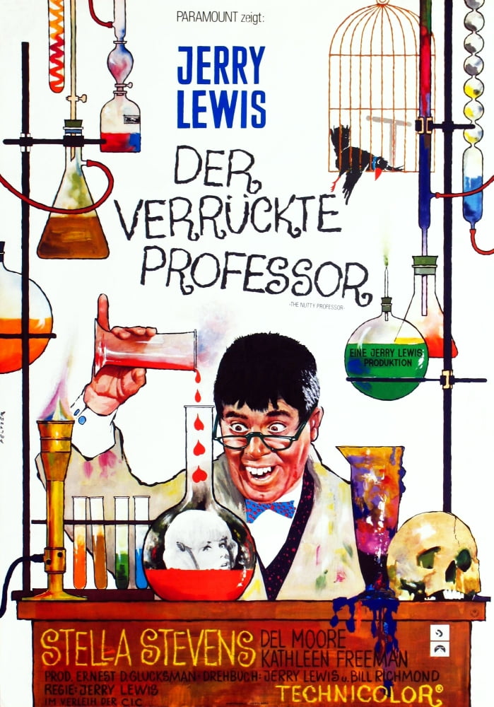The Nutty Professor movie poster print featuring Jerry Lewis and Stella Stevens.