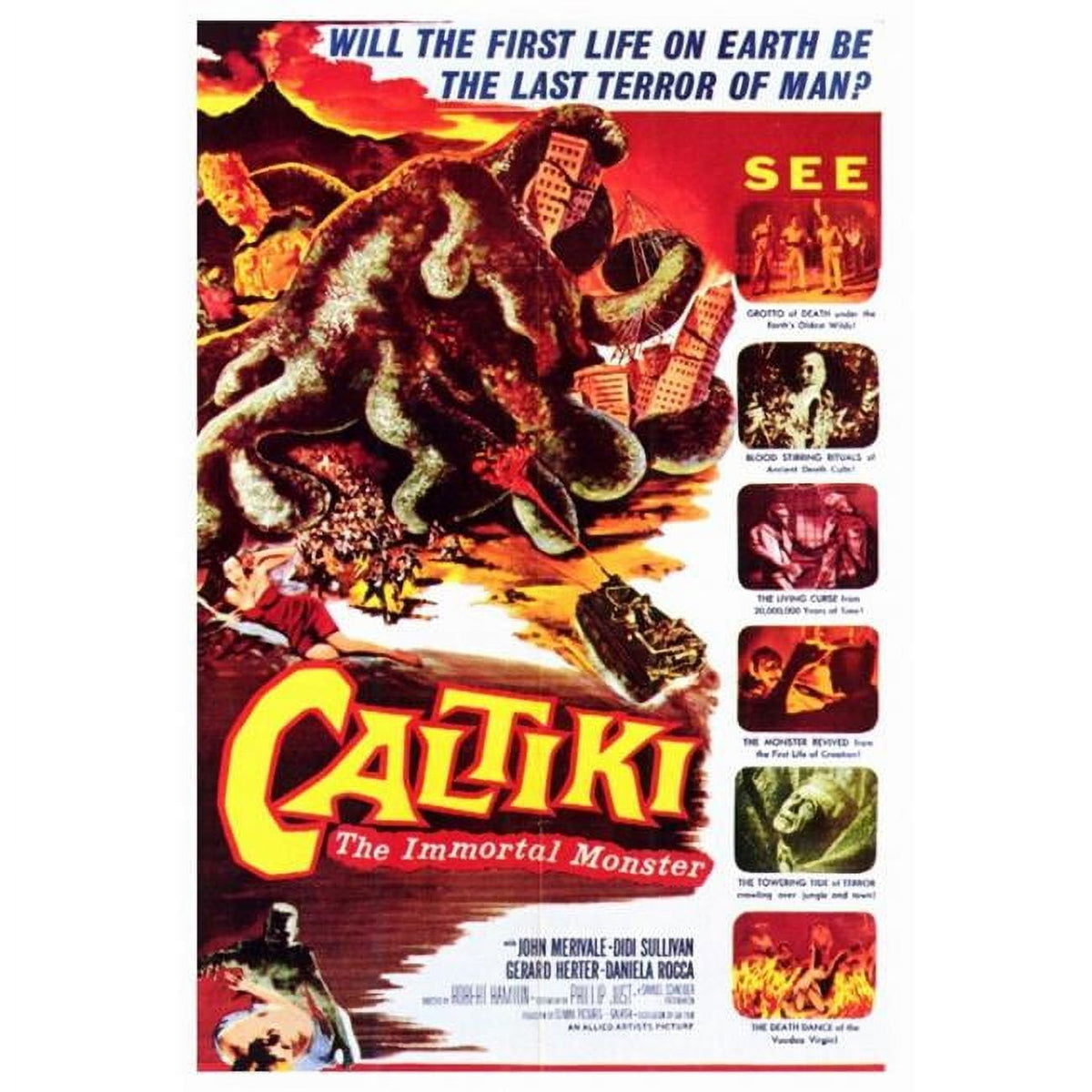 Caltiki the Immortal Monster movie poster print 27x40