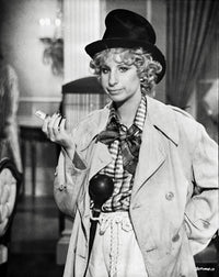 Barbra Streisand posed in stylish coat and hat photo print