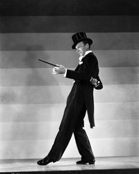 Fred Astaire Dancing in Top Hat Black and White Photo Print
