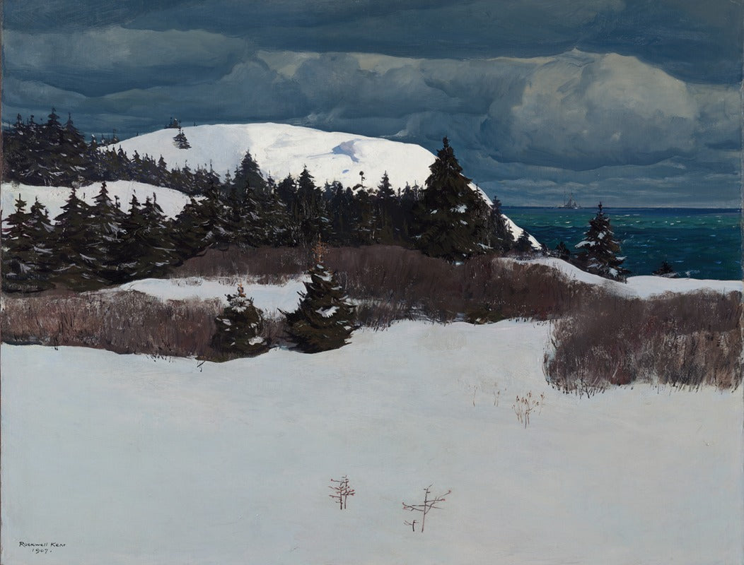 Maine Coast art print by Rockwell Kent showcasing a serene landscape.