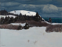 Maine Coast art print by Rockwell Kent showcasing a serene landscape.
