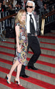 Kate Bosworth and Karl Lagerfeld at the Superheroes Fashion and Fantasy Gala poster print