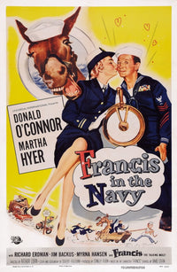 Francis In The Navy Movie Poster Print featuring Frances the Talking Mule, 1955 classic film.