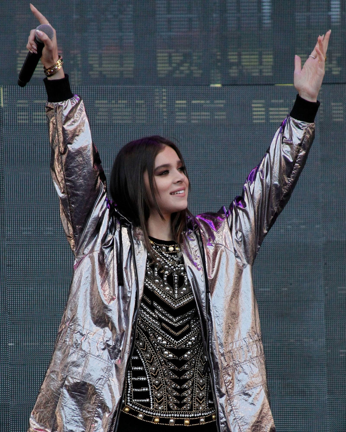 Hailee Steinfeld performing on stage at Wango Tango concert in Los Angeles