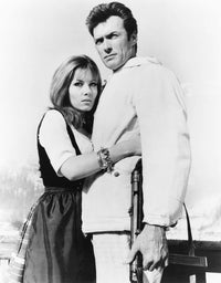 Where Eagles Dare movie poster print featuring Ingrid Pitt and Clint Eastwood from 1968
