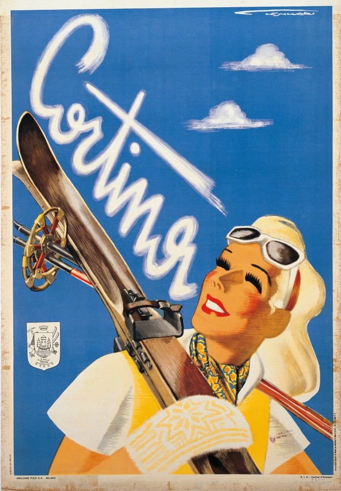 Cortina Dampezzo Scenic Poster Print showcasing mountains and nature.