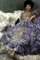 Eartha Kitt photo print in fur and animal print robe, 8x10.