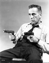 Humphrey Bogart aiming guns photo print - classic film poster