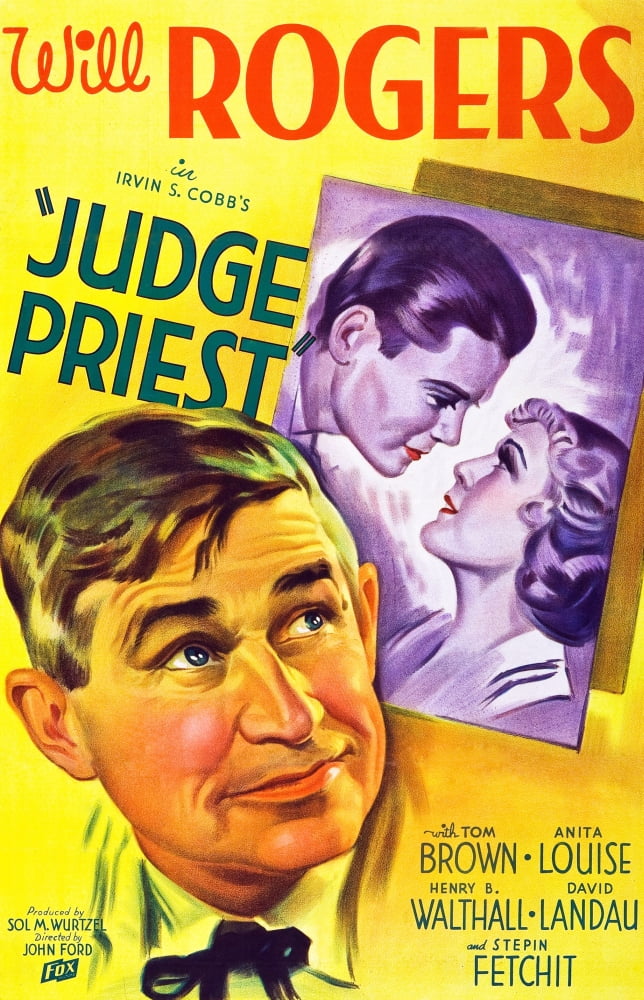 Judge Priest movie poster print featuring Will Rogers, 1934.
