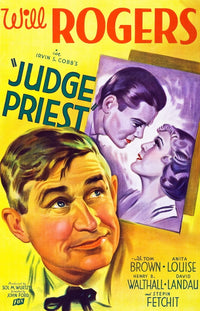Judge Priest movie poster print featuring Will Rogers, 1934.