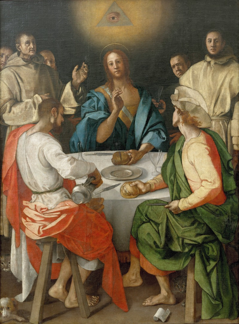Supper at Emmaus poster print by Pontormo (Jacopo Carucci).