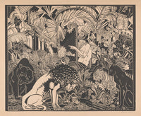 Orpheus Playing Harp for the Animals Poster Print by Henri van der Stok