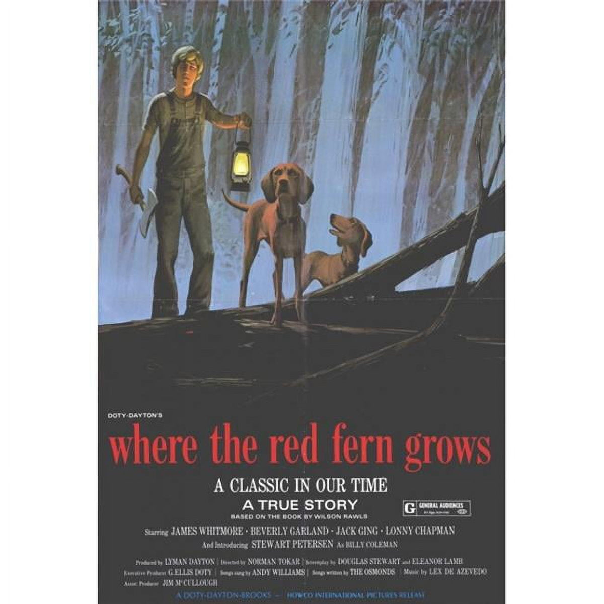 Where the Red Fern Grows movie poster print 27x40