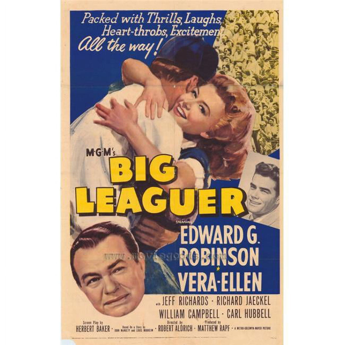 Big Leaguer Movie Poster Print showcasing baseball excitement.
