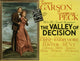 The Valley of Decision movie poster featuring Gregory Peck and Greer Garson, 1945 classic film art.
