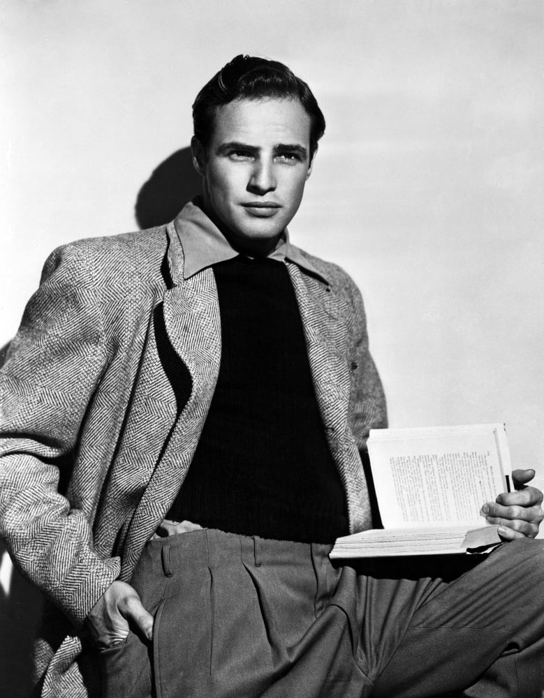 Marlon Brando classic movie scene black and white photo print