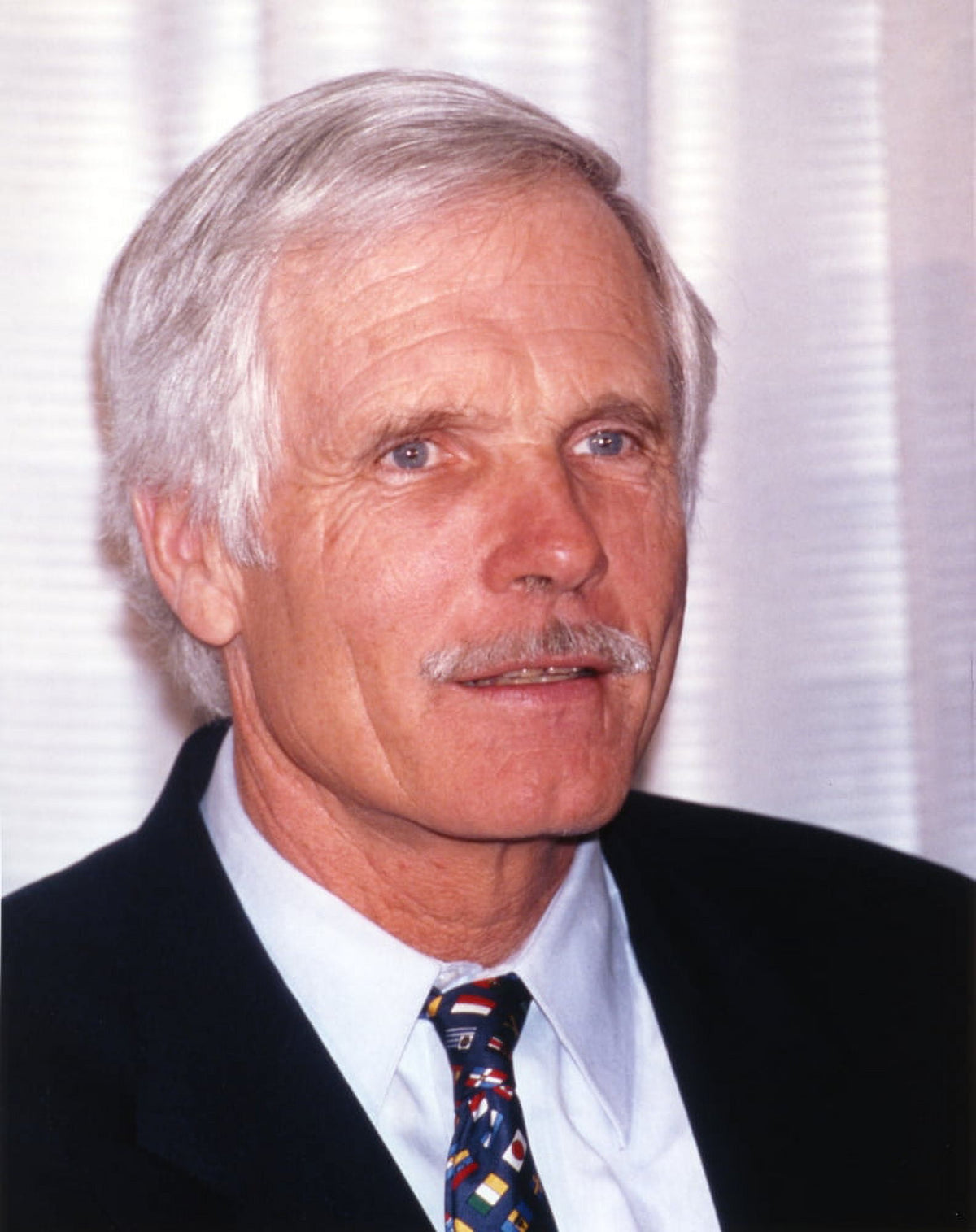 Ted Turner portrait photo print in black coat
