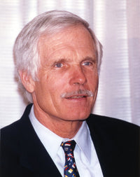 Ted Turner portrait photo print in black coat