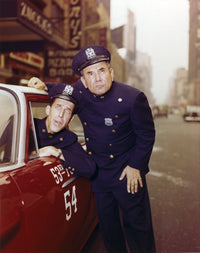 Fred Gwynne in police uniform photo print, classic TV memorabilia.