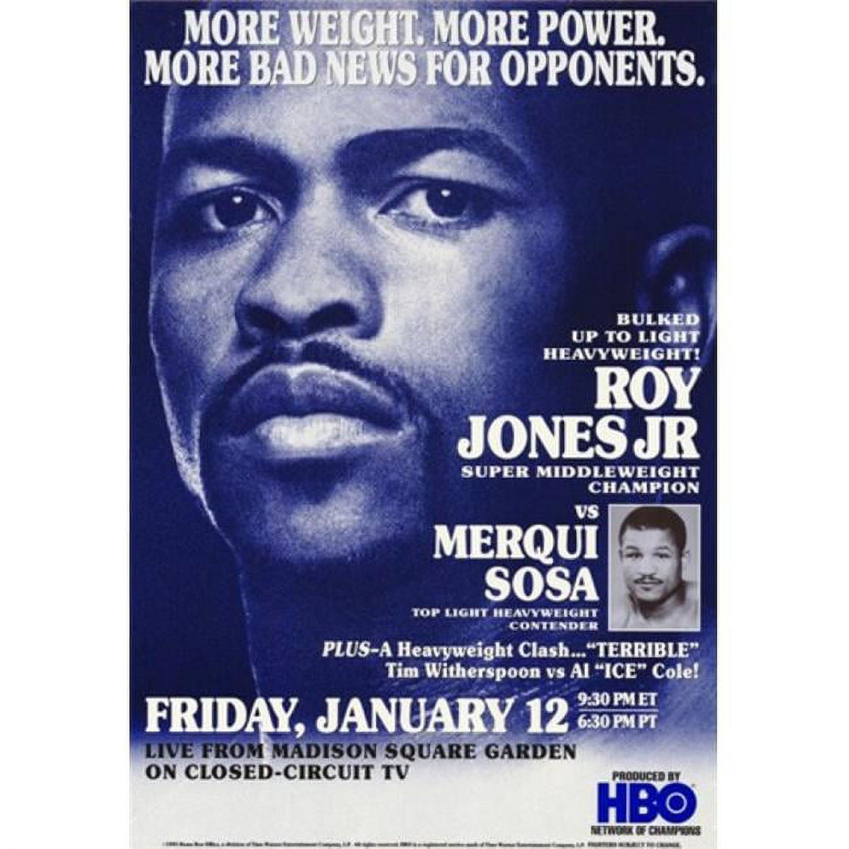 Roy Jones Jr. vs Merqui Sosa Boxing Poster 11x17