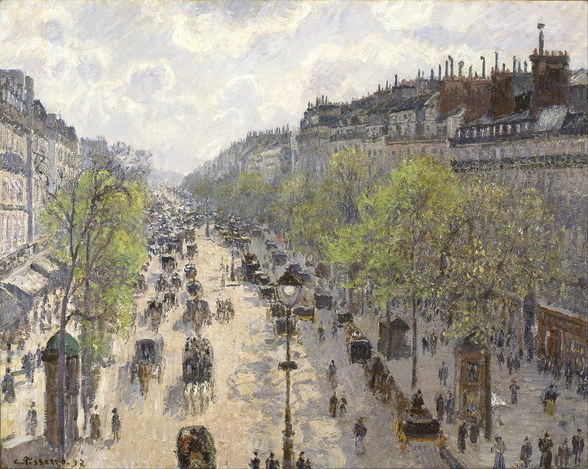Boulevard Montmartre Spring (1897) art print by Camille Pissarro