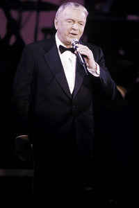 Frank Sinatra performing on stage at Radio City Music Hall photo print