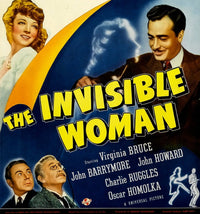The Invisible Woman 1940 movie masterprint poster featuring Virginia Bruce, Charles Ruggles, and John Barrymore.