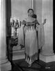 Yvonne De Carlo elegant black and white photo print in gown.