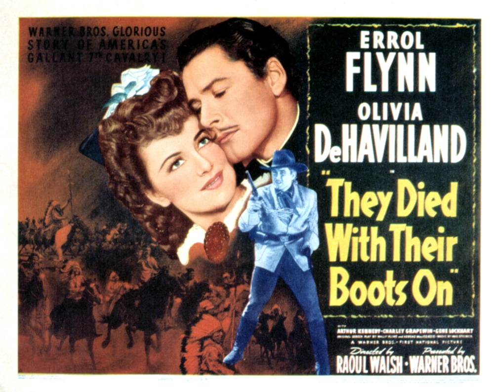 They Died With Their Boots On movie poster print featuring Olivia De Havilland and Errol Flynn, 1941